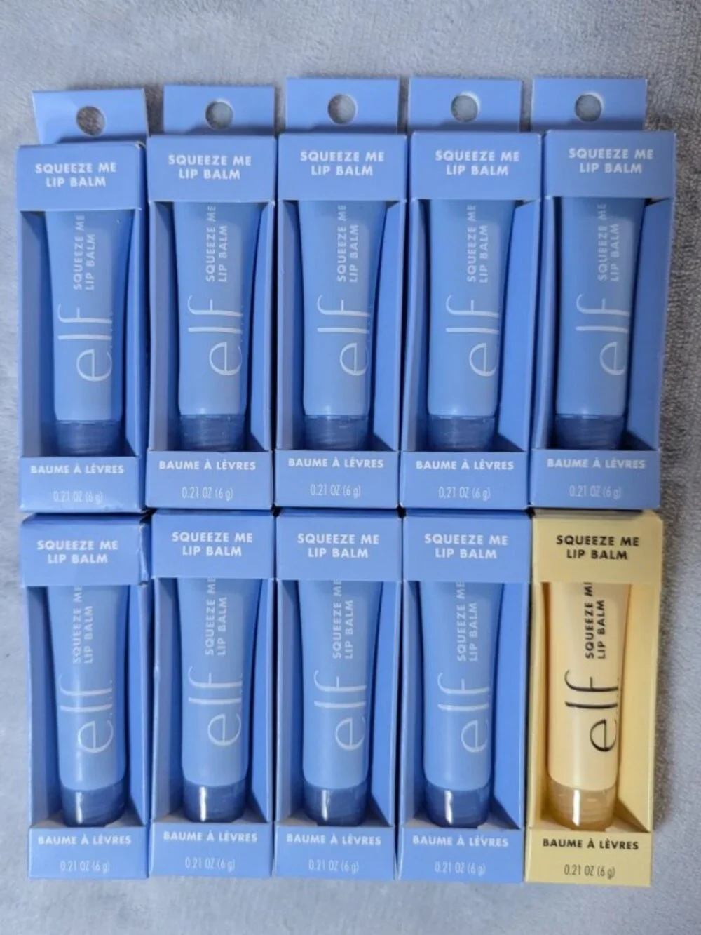 New Sealed e.l.f. Squeeze Me Lip Balm Bundle of 10, Blueberry & Vanilla Frosting